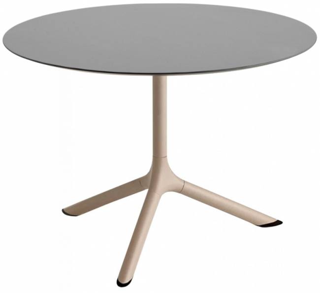 Столик ламинированный кофейный Tripe тортора, светло-серый Ø700х510 мм