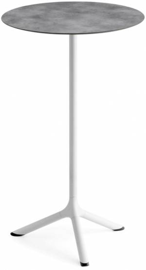 Стол ламинированный барный Tripe белый, цементный Ø600х1100 мм