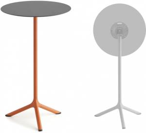 Стол ламинированный барный складной Tripe Folding терракотовый, антрацит Ø600х1100 мм