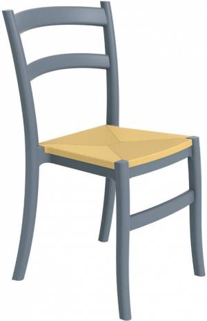 Стул пластиковый Tiffany-S темно-серый 450х510х850 мм