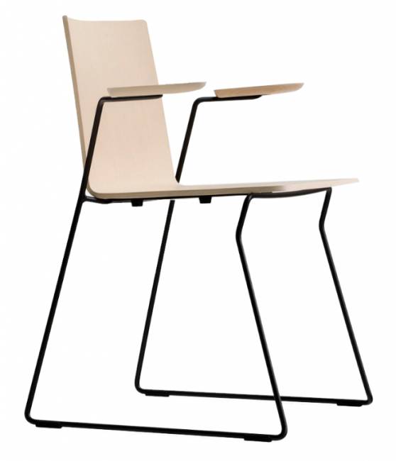 Кресло деревянное Osaka беленый ясень, черный 595х515х770 мм