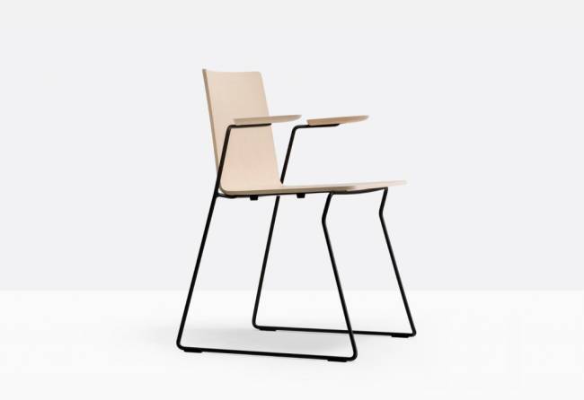 Кресло деревянное Osaka беленый ясень, черный 595х515х770 мм