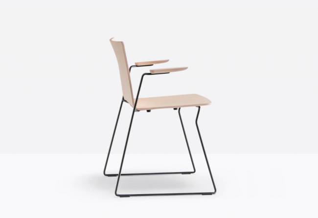 Кресло деревянное Osaka беленый ясень, черный 595х515х770 мм