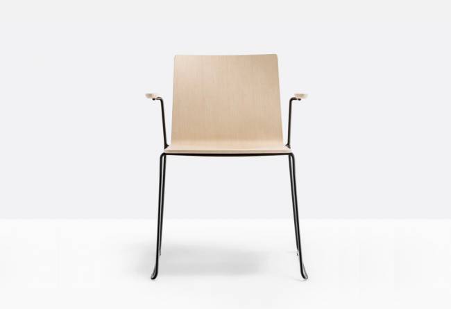 Кресло деревянное Osaka беленый ясень, черный 595х515х770 мм