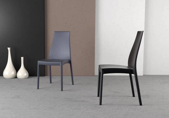 Стул пластиковый Miranda темно-серый 450х560х940 мм