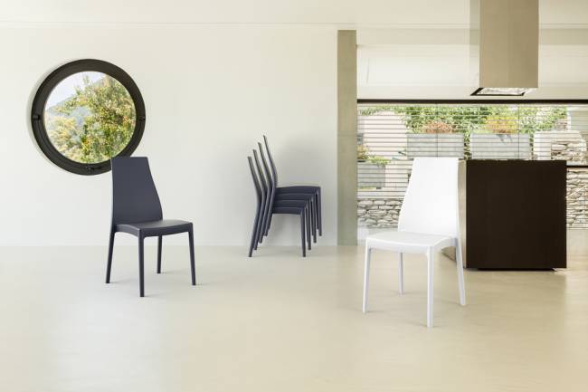 Стул пластиковый Miranda темно-серый 450х560х940 мм