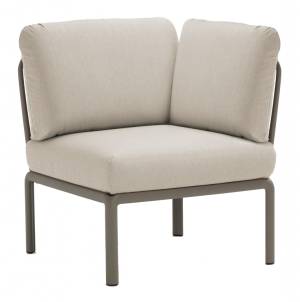 Модуль угловой пластиковый с подушками Komodo Elemento Angolo тортора, панама 720х780х880 мм