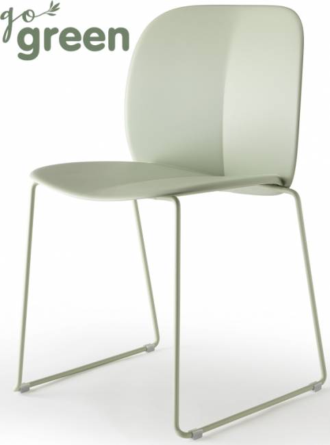 Стул пластиковый на полозьях Mentha Go Green зеленый шалфей 500х520х800 мм