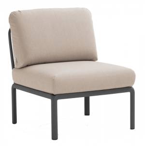 Модуль центральный пластиковый с подушками Komodo Elemento Centrale антрацит, холст 720х780х880 мм