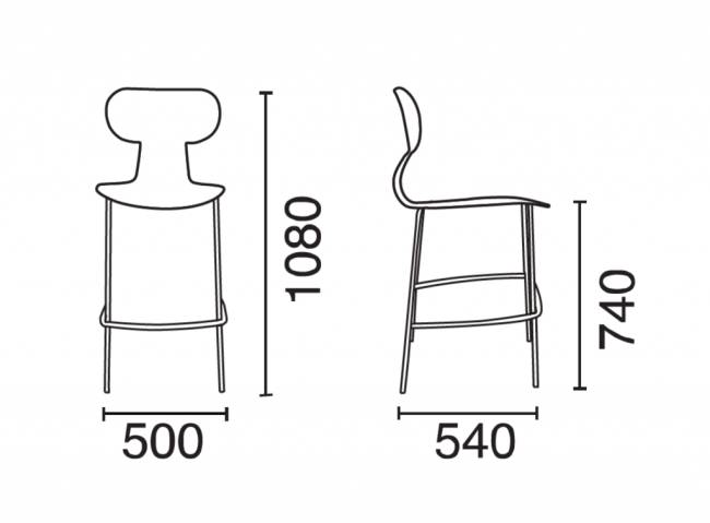 Стул пластиковый барный Yugo-S Bar зеленый 500х540х1080 мм