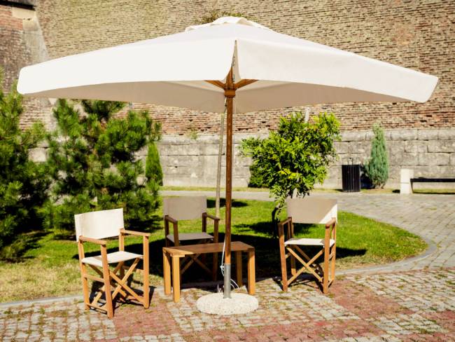 Зонт профессиональный 3.5х3.5 м Palladio Standard натуральный, слоновая кость 3500х3500 мм