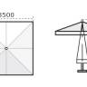 Зонт профессиональный 3.5х3.5 м Palladio Standard натуральный, слоновая кость 3500х3500 мм