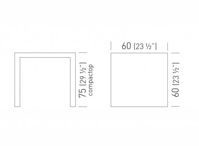 Стол ламинированный Claro Slim 600х600х750 мм