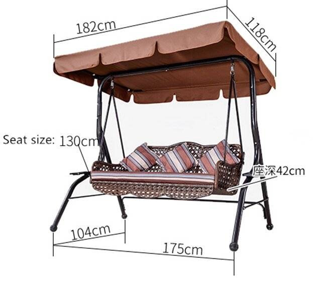 Садовые качели Arabo Lux с диваном из искусственного ротанга