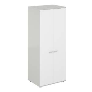 SG.825.SH.WH / Гардероб 800х600х1955, з.ст ЛДСП 16 мм / корпус: серый бархат; фасады: белый