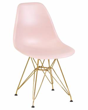 Стул обеденный DOBRIN DSR, ножки золотые, цвет светло-розовый (PK-02)