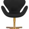 Кресло дизайнерское DOBRIN SWAN, черная ткань AF9, золотое основание