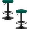 Набор 2 шт Табурет барный DOBRIN BRUNO BLACK, зеленый велюр (MJ9-88)