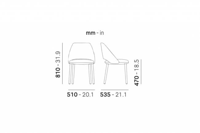 Стул с обивкой Vic 510х535х810 мм
