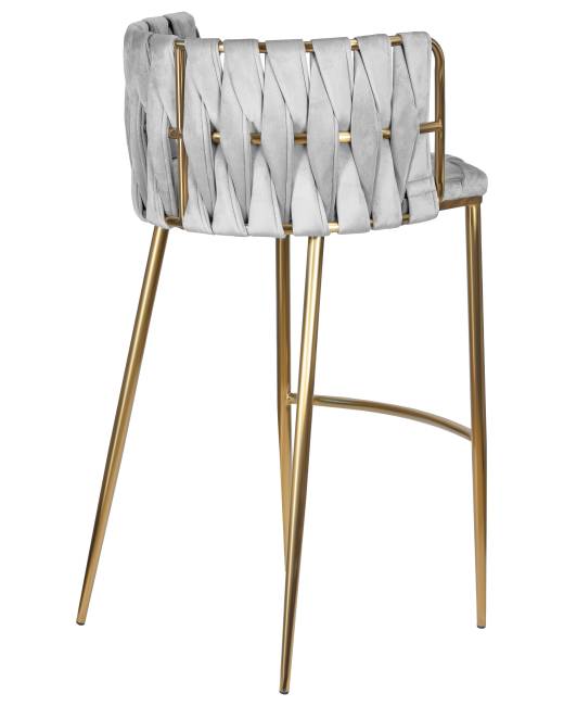 Набор 4 шт Стул барный DOBRIN EMMA GOLD, светло-серый велюр (135-37)