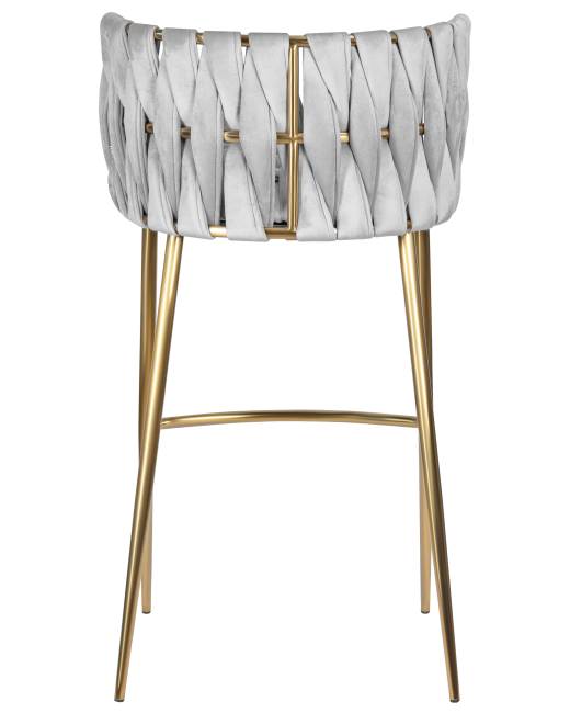 Набор 4 шт Стул барный DOBRIN EMMA GOLD, светло-серый велюр (135-37)
