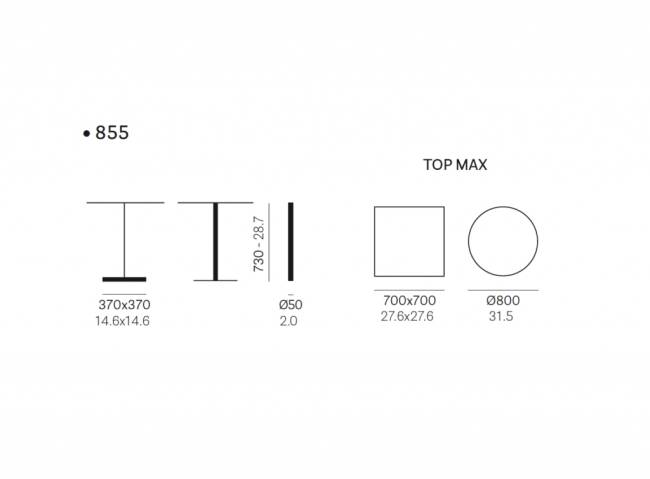 Подстолье металлическое Concrete серый, белый 370х370х730 мм
