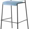 Стул барный с обивкой Lisa антрацит, голубой 500х500х990 мм