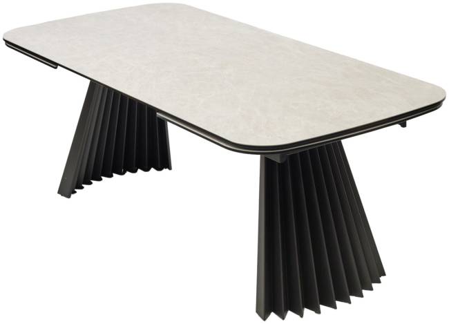Стол ASTRID 200 TL-102 Бежевый мрамор, испанская керамика / Темно-серый каркас, ®DISAUR