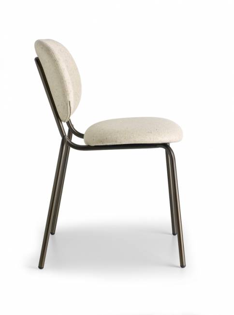 Стул металлический c обивкой Si-Si Bold бронзовый, белый 620х530х800 мм