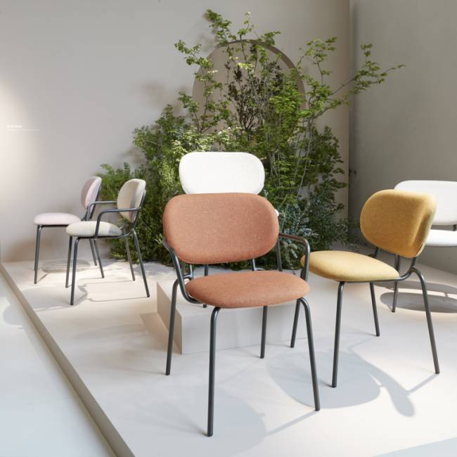 Стул металлический c обивкой Si-Si Bold бронзовый, белый 620х530х800 мм