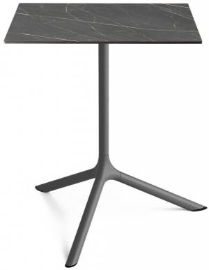 Стол ламинированный обеденный Tripe Maxi антрацит, черный мрамор Сахара 700х700х740 мм