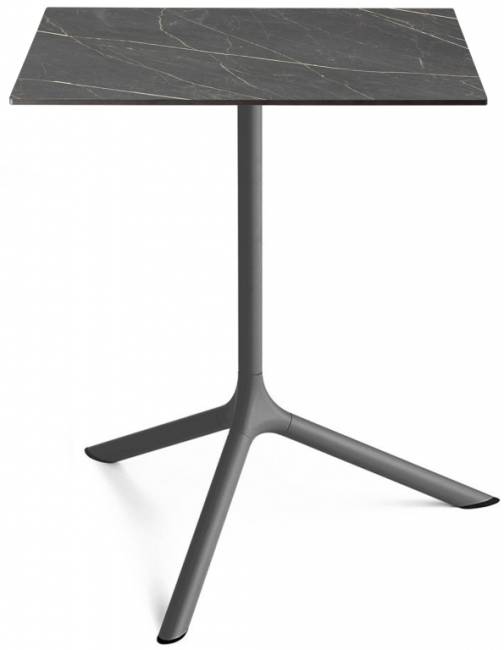 Стол ламинированный обеденный Tripe Maxi антрацит, черный мрамор Сахара 700х700х740 мм Стол ламинированный обеденный Tripe Maxi антрацит, черный мрамор Сахара 700х700х740 мм