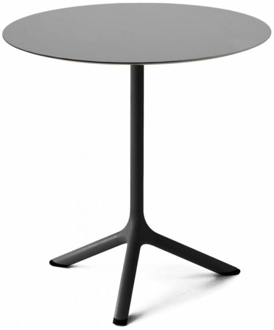 Стол ламинированный обеденный Tripe черный, светло-серый Ø700х740 мм