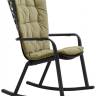 Кресло-качалка пластиковое с подушкой Folio антрацит, зеленый 720х810-925х1190-1125 мм