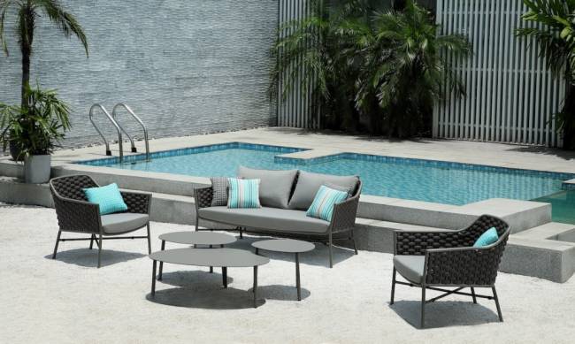 Столик металлический кофейный Island антрацит 550х450х400 мм