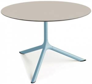 Столик ламинированный кофейный Tripe Maxi голубой, тортора Ø800х510 мм