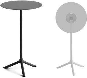 Стол ламинированный барный складной Tripe Folding черный, антрацит Ø600х1100 мм