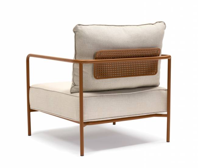 Кресло лаунж c подушкой Flap терракотовый, кремовый 840х840х880 мм