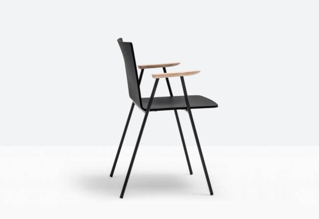 Кресло деревянное Osaka черный ясень, черный 565x515x765 мм