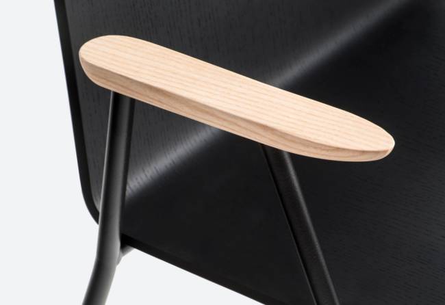 Кресло деревянное Osaka черный ясень, черный 565x515x765 мм