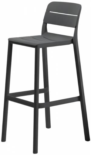 Стул пластиковый барный Cassia Stool антрацит 490х485х1000 мм