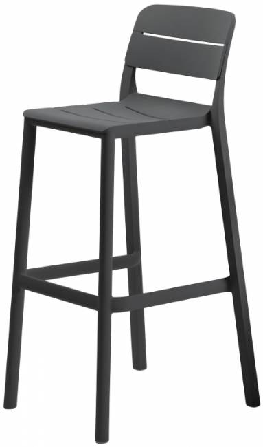 Стул пластиковый барный Cassia Stool антрацит 490х485х1000 мм