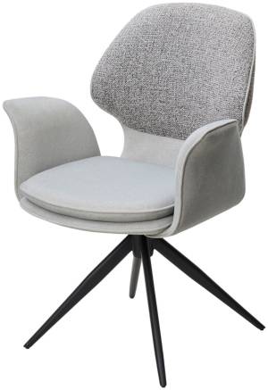 Стул LENNE 360 град. поворот., серый MILAN-450, ткань/ MOHAIR-151, ткань/ Черный, ®DISAUR
