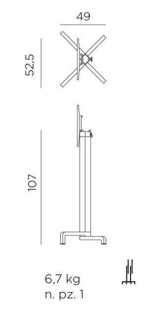 Подстолье металлическое барное Ibisco High Special табак 525х490х1070 мм
