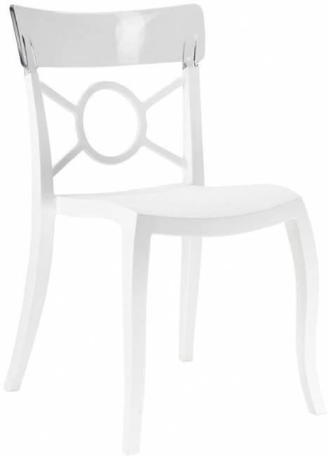 Стул пластиковый Opera-S белый, прозрачный 490х550х840 мм