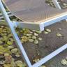 Кресло-шезлонг текстиленовое складное Sdraio серебристый, серо-коричневый 1090х590х1050 мм