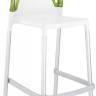 Стул пластиковый барный Ego-Rock Bar сатинированный алюминий, белый, зеленый 480х540х1130 мм