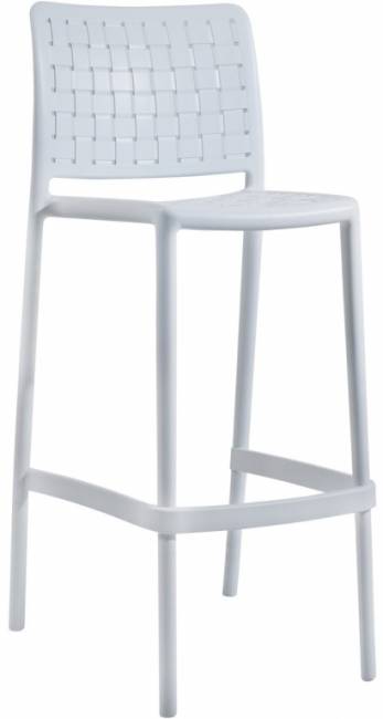 Стул пластиковый барный Fame-S Bar 75 белый 478х507.5х1046 мм Стул пластиковый барный Fame-S Bar 75 белый 478х507.5х1046 мм