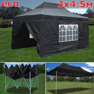 Быстросборный шатер со стенками 3х4,5 черный