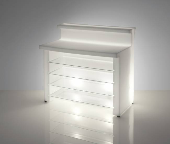 Стойка пластиковая барная светящаяся Break Line Lighting белый 1200x750x1100 мм